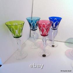 1 Glass Roemer hock Crystal Baccarat Saint LOuis OVERLAY stamped