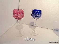 1 Glass Roemer hock Crystal Baccarat Saint LOuis OVERLAY stamped