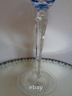 1 Nachtmann Traube Aqua Blue 8 1/4 Crystal Hand Cut To Clear Wine Glass Goblet