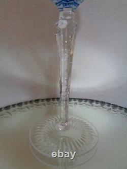 1 Nachtmann Traube Aqua Blue 8 1/4 Crystal Hand Cut To Clear Wine Glass Goblet