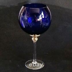 1 (One) UNION STREET GLASS SIENNA COBALT Burgundy Wine Glass-Signed & Dated