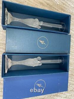 (1) PAIR ERTE MAJESTIQUE CHAMPAGNE CRYSTAL FLUTES With BOXES. Special Acid Mark