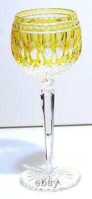 1 Rare Waterford Crystal Clarendon Wine Hock Glass Amber Yellow
