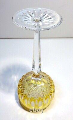 1 Rare Waterford Crystal Clarendon Wine Hock Glass Amber Yellow