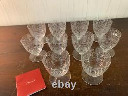 10 Antique Engraved White Wine Glasses In Baccarat Crystal (Price Per Unit)