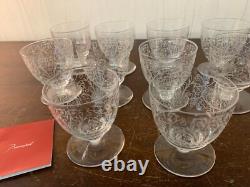 10 Antique Engraved White Wine Glasses In Baccarat Crystal (Price Per Unit)