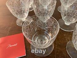 10 Antique Engraved White Wine Glasses In Baccarat Crystal (Price Per Unit)