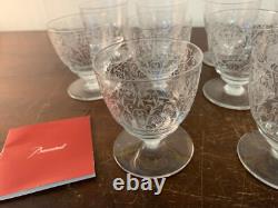 10 Antique Engraved White Wine Glasses In Baccarat Crystal (Price Per Unit)