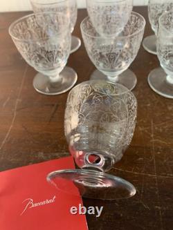 10 Antique Engraved White Wine Glasses In Baccarat Crystal (Price Per Unit)
