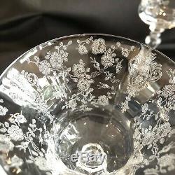 10 Cambridge Glass Rose Point Clear 3500 Elegant Crystal Liquor Cocktail Goblets