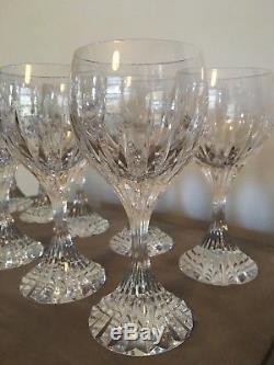 10 Exquisite Baccarat Crystal Massena Claret Wine Glasses Mint