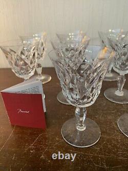 10 Glasses Wine Red Decor Palm Leaves IN Crystal Baccarat (Price per Unit)