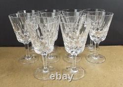 10 Gorham Crystal King Edward 6 Wine Glasses Cut Signed (ie@c1)