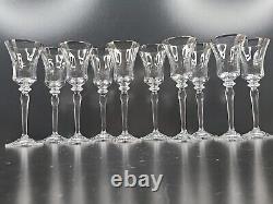 10 Mikasa Jamestown Platinum Trim Wine Glasses Elegant Optic Clear Stemware Lot