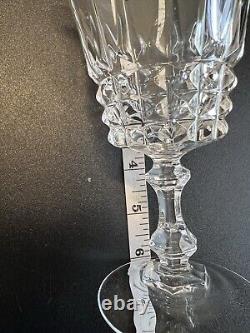 10 Pc W. M. Dalton Cherbourg Wine Sherbet Champagne Glasses French Lead Crystal