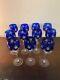 10 Rhin Blue Overlay Crystal Wine Glasses NO Baccarat (Price Per Unit)