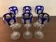 10 Rhin Overlay Blue Crystal Wine Glasses (Price Per Unit)
