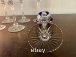 10 Rhin Overlay Blue Crystal Wine Glasses (Price Per Unit)