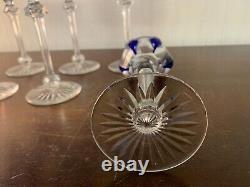 10 Rhine Wine Glasses Blue Crystal Overlay by Baccarat (Price per Unit)