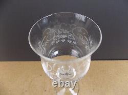 10 Spiegelau Crystal Wine Glasses Engraved Ribbed Stem Vintage German Glass