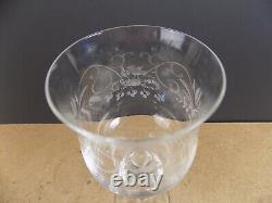 10 Spiegelau Crystal Wine Glasses Engraved Ribbed Stem Vintage German Glass