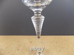 10 Spiegelau Crystal Wine Glasses Engraved Ribbed Stem Vintage German Glass