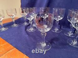 10 Vintage Signed Baccarat Crystal 5 3/4 Claret Wine Stems