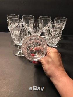 10 WATERFORD CRYSTAL COLLEEN 4 3/4 CLARET WINE GLASSES Excellent Cond Marked
