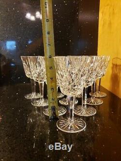 10 Waterford Irish Cut Crystal Lismore Wine Glasses Excellent Condition Gothic