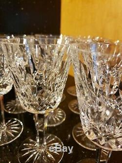 10 Waterford Irish Cut Crystal Lismore Wine Glasses Excellent Condition Gothic
