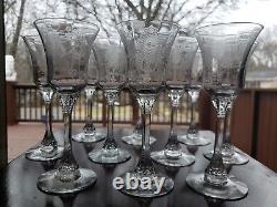 (10) Wine glasses 6 tall 2-1/2 oz, Etch #503, 5010 Heisey crystal Minuet