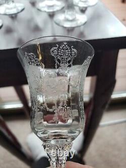 (10) Wine glasses 6 tall 2-1/2 oz, Etch #503, 5010 Heisey crystal Minuet