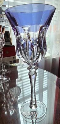 11 Lippert Multicolored Cut To Clear Crystal Wine Glasses 8.75