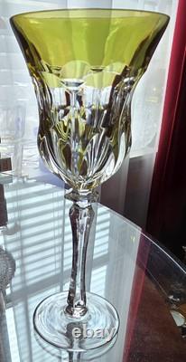 11 Lippert Multicolored Cut To Clear Crystal Wine Glasses 8.75