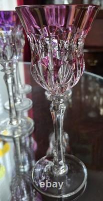 11 Lippert Multicolored Cut To Clear Crystal Wine Glasses 8.75