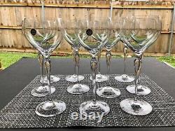 11 Rosenthal MAITRE Crystal Tall Bubble Stem Studio Line White Wine glasses