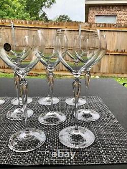 11 Rosenthal MAITRE Crystal Tall Bubble Stem Studio Line White Wine glasses