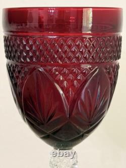 11 Vtg Ruby RED Cristal D' Arques Durand Tall Wine Water Glass Goblets Luminarc