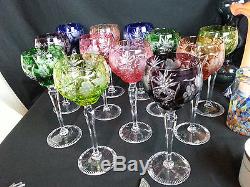 12 Ajka Marsala Bohemian Nachtmann Cut Clear Crystal Hock Wine Goblet Glass