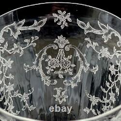12 Fostoria Navarre Crystal Etched Water Wine Glasses Stemware7 3/4 Vintage AB2