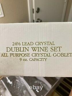 12 Godinger Shannon Stemmed Wine Glasses Dublin Style 2590 Free Ship New