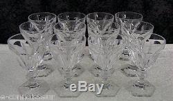 (12) Harcourt Pattern Baccarat French Crystal Claret Red Wine Glasses