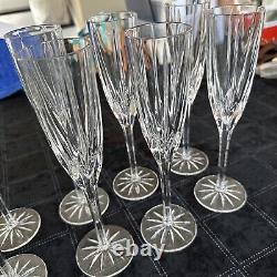 12 MIKASA Cut Lead Crystal Champagne flutes Service For 12