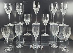 12 Mikasa Arctic Lights Wine Glasses Set Elegant Crystal Clear Cut Stemware Lot