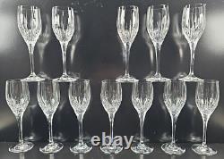 12 Mikasa Arctic Lights Wine Glasses Set Elegant Crystal Clear Cut Stemware Lot