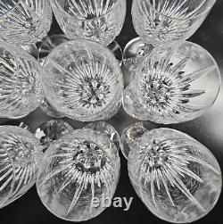 12 Mikasa Arctic Lights Wine Glasses Set Elegant Crystal Clear Cut Stemware Lot