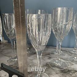 12 Mikasa UPTOWN Crystal Wine Glasses (6) Water Goblets (6) Vertical Swirl Cut