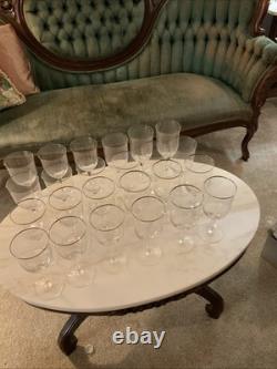 12 Noritake Paris Crystal Wine Glasses And 12 Noritake Paris Water Goblets Set
