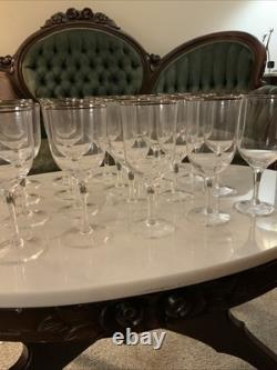 12 Noritake Paris Crystal Wine Glasses And 12 Noritake Paris Water Goblets Set