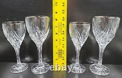 12 Pc Lenox Debut Platinum (6) Water Goblets (6) Wine Glasses Set Silver Rim Lot